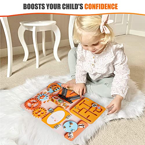 Toddler Busy Board Unique Design Wooden Handmade Activity Board for