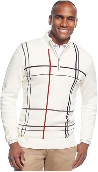 men's quarter zip pullover white