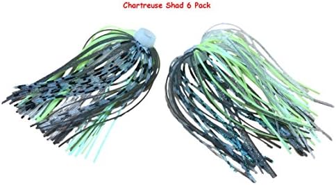 84 Strand Quick Change Jig Skirt or Spinnerbait Skirt 6 Pack, Sexy up your lure, dress it in this Skirt! Proven Colors That Work. (Chartreuse Shad)
