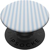 Striped White and Light Blue Geometric Vertical Lines PopSockets Adhesive PopGrip