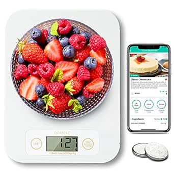 Smart Food Scale - Bluetooth Digital Kitchen Scale with Nutritional Calculator, Food Cooking Scale with Smartphone APP for Keto, Macro, Calorie, Weight Loss
