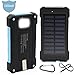 Solar Charger Battery Matone Portable 10000mAh Solar Battery Charger Shockproof With Light Dual USB output Solar Powered Phone Charger for iPhone, iPod, iPad, Samsung, HTC, GPS & Gopro Camera (Blue)