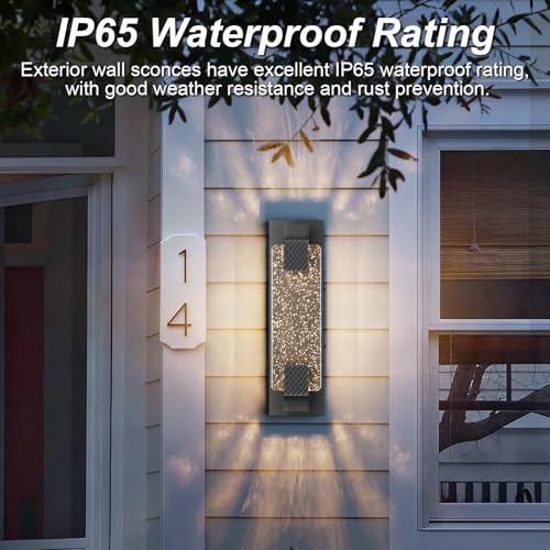 Tipace 15.7 Inches LED Porch Lights Outdoor Waterproof Modern Outside Sconce Wall Mount for Doorway Hallway Porch Patio Yard Doorway