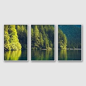 Framed Canvas Wall Art for Living Room, Bedroom Beautiful Nature Norway Landscape Canvas Prints for Modern Home Decoration Ready to Hang - 16"x24"x3 Panels