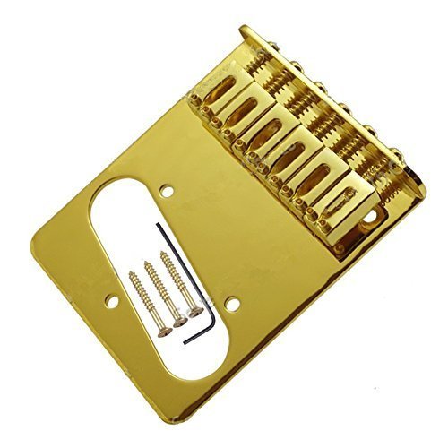Gold Tele Bridge Electric Guitar Saddle Bridge Top Load for Fender Tele Replacement