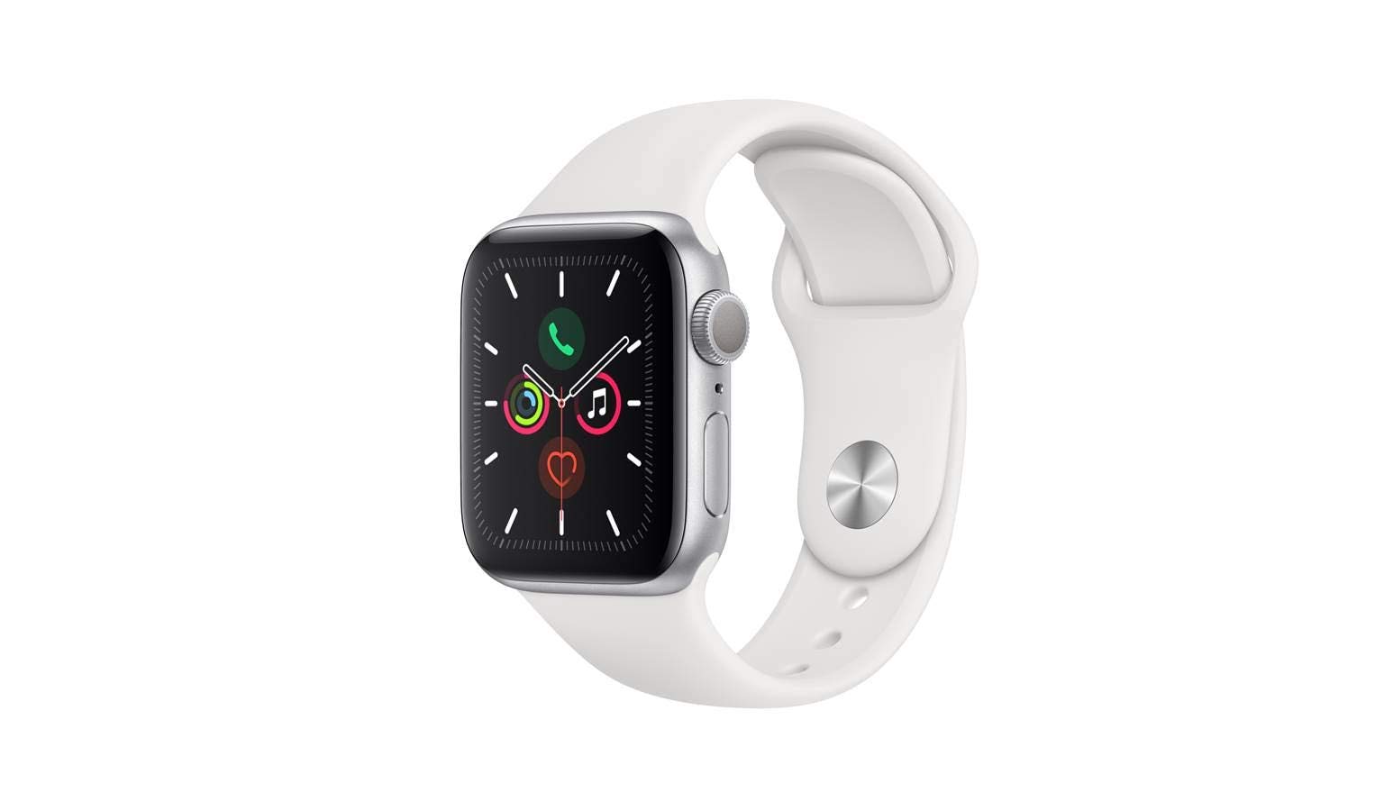 Apple Watch Series 4 (GPS, 44MM) - Silver Aluminium Case with White Sport Band (Renewed)