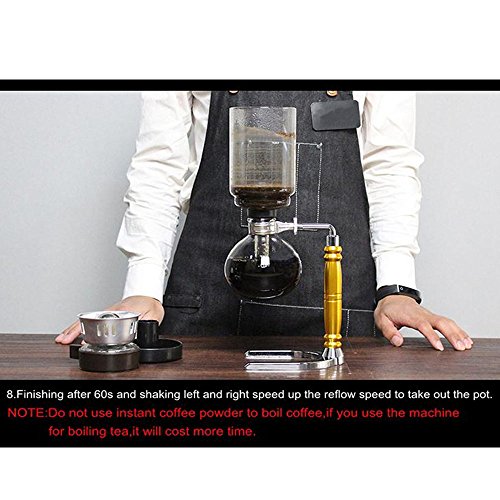 moon-1 Syphon Coffee Maker Japanese Style Vacuum Glass Siphon Pot Percolators 1-3 Cups Siphon Coffee Maker (Syphon) (Coffee Maker) (74-2)