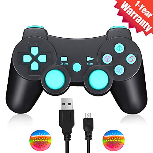 TPFOON Wireless Controller Dual Shock Gamepad for Sony PS3, SIXAXIS Joypad Remote for Sony Playstation 3 DualShock 3 - Charge and Play Cable Included TPFOON Wireless Controller Dual Shock Gamepad for Sony PS3, SIXAXIS Joypad Remote for Sony Playstation 3 DualShock 3 - Charge and Play Cable Included