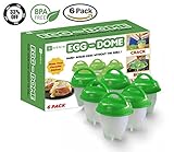 Swenik Egg Cooker without Shell Hard and Soft Boiled Eggs, BPA Free, Non Stick Silicone Made, Egg Steamer, Poacher and Convenient,Easy to Crack, Boil and Pop, 6 Egg Cups (Green)