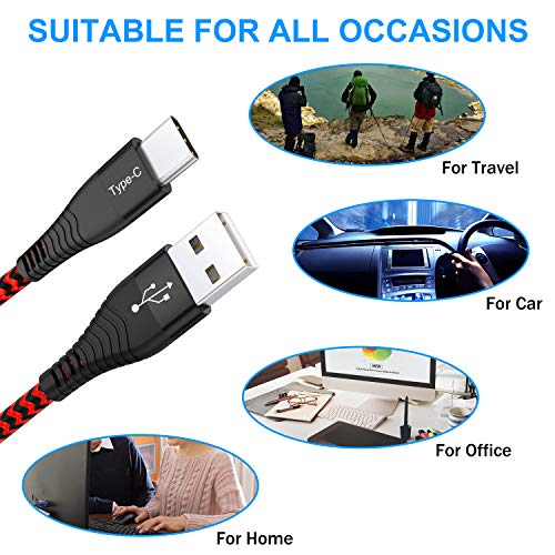 Cable USB Tipo C [4Pack, 30CM], Cable Cargador Tipo C Corto Carga Rápida y Sincronización, Nailon Cable USB C a USB 3.0, Compatible con Samsung Galaxy S10/ S9/ S8 Plus/Huawei P30/ P20/ MacBook, etc