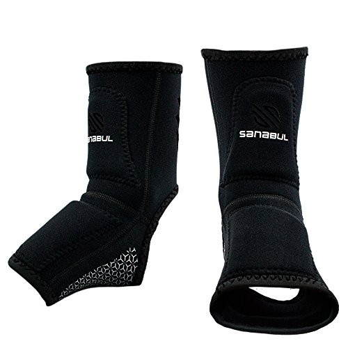 Sanabul Essential Striking Gel Ankle Guard for MMA Muay Thai Kick Boxing (Pair) (Black, L/XL)