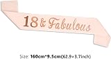ALLY-MAGIC 18th Birthday Sash Rose Gold 18 & Fabulous Party Gift Women view 4