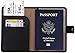 Travelambo RFID Blocking Leather Passport Holder Wallet Cover Case Wing Pocket(black)