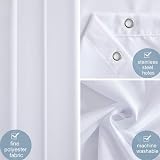 Furlinic Extra Wide Shower Curtain 108 x 72 in White with 18 Hooks view 3