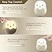 Baby Night Light Rechargeable Cute Nursery Nightlight ABS Silicone Sleep Night Lamp Free Adjustable Brightness Sensitive Touch Control for Children, New Mother, Nursery Room