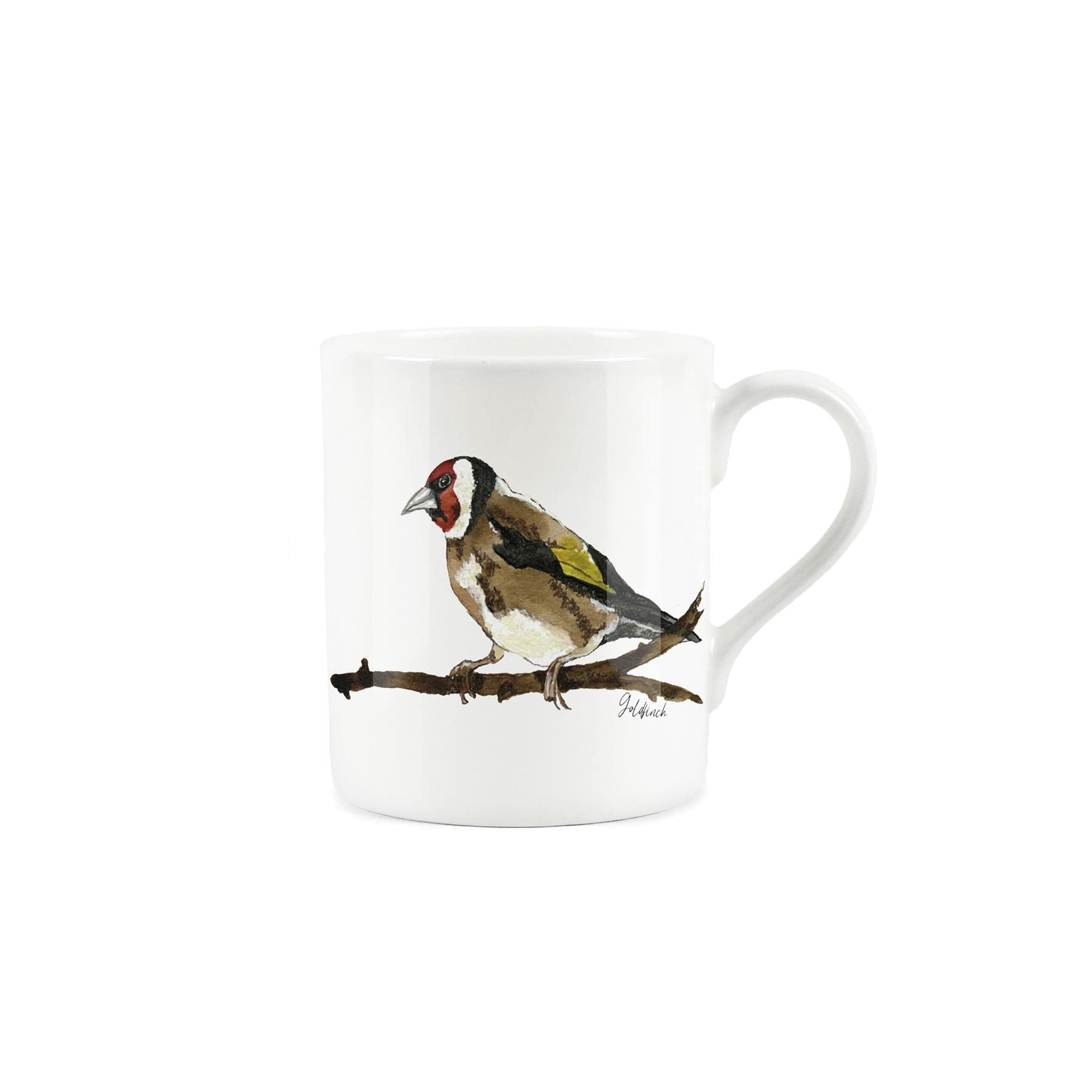 Purely Home Goldfinch Themed Design Mug by Rhiannon Chauncey Fine Bone China White Mug Coffee/Tea Present Gift