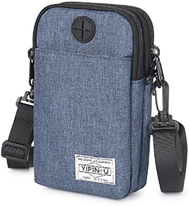 POMER 3 Layers Storage Zipper Nylon Crossbody Bag/Waist Bag/Cell Phone Pouch