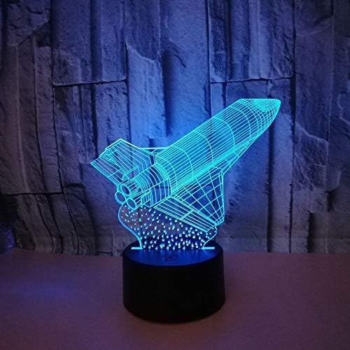 3D Visual Illusion Lamp Led Night Light 7 Colors Change Touch Button USB Creative Rocket Bedroom Decoration Birthday Valentine's Day Cartoon Toy for Kids Christmas Gift