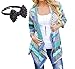 Gillberry Women Irregular Stripe Shawl Kimono Cardigan Tops Cover Up Blouse