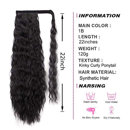 image for Stamped Glorious 22 Inch Long Corn Wave Ponytail Extension Magic Paste