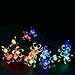 Sakura Solar String Lights, WEKSI Waterproof 4.8m 20 LED Multi-Color Fairy Christmas Lights Decorative Lighting for Indoor, Home, Garden, Patio, Lawn, Party and Holiday Decorations (colorful)