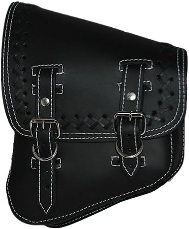 black leather saddle bag