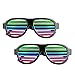 Sourcingbay 2 Pack LED Flashing Glasses - Music Sound Activated, Rechargeable Light up Shutter Shaded Eyeglasses with USB Charger for Kids and Adults in Disco, Party, Christmas