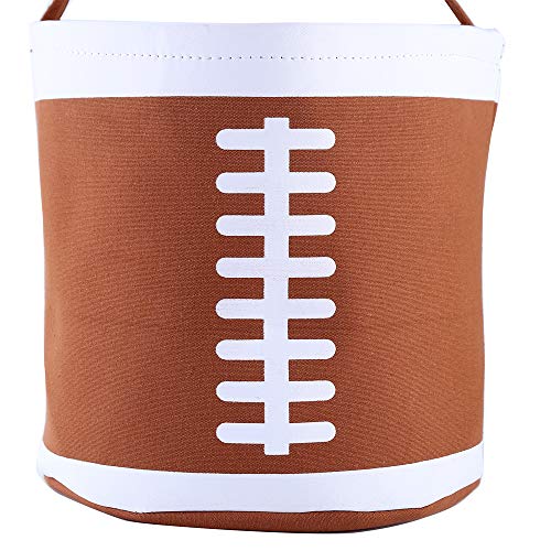 E-FirstFeeling Football Basket Easter Basket Easter Hunt Bag for Kids Candy Gift Bucket Tote Christmas Bag (Football)