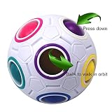 FCBB Fidget Ball,Spherical Magic Cube Rainbow Ball Cube Puzzle Brain Teasers Fidget Educational Toy (White)
