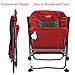 Timber Ridge Folding Heavy Duty with Adjustable Reclining Padded Back and Legs Supports 300lbs for Fishing and Garden, Lava