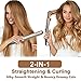 Professional Hair Straightener, 2 in 1 Straightener and Curling Flat Iron for Hair Styling, Tourmaline Ceramic Twist Straightening Irons, LCD Display Dual Voltage High Temperature 210¨H-450¨H, 1″ Goldthumb 1