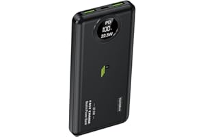 BESTIN POWER10000mAh Power Bank, Slim, Fast Charging, 22.5W Output Includes 1 metre Fast Charge Braided Cord with Light. USB 