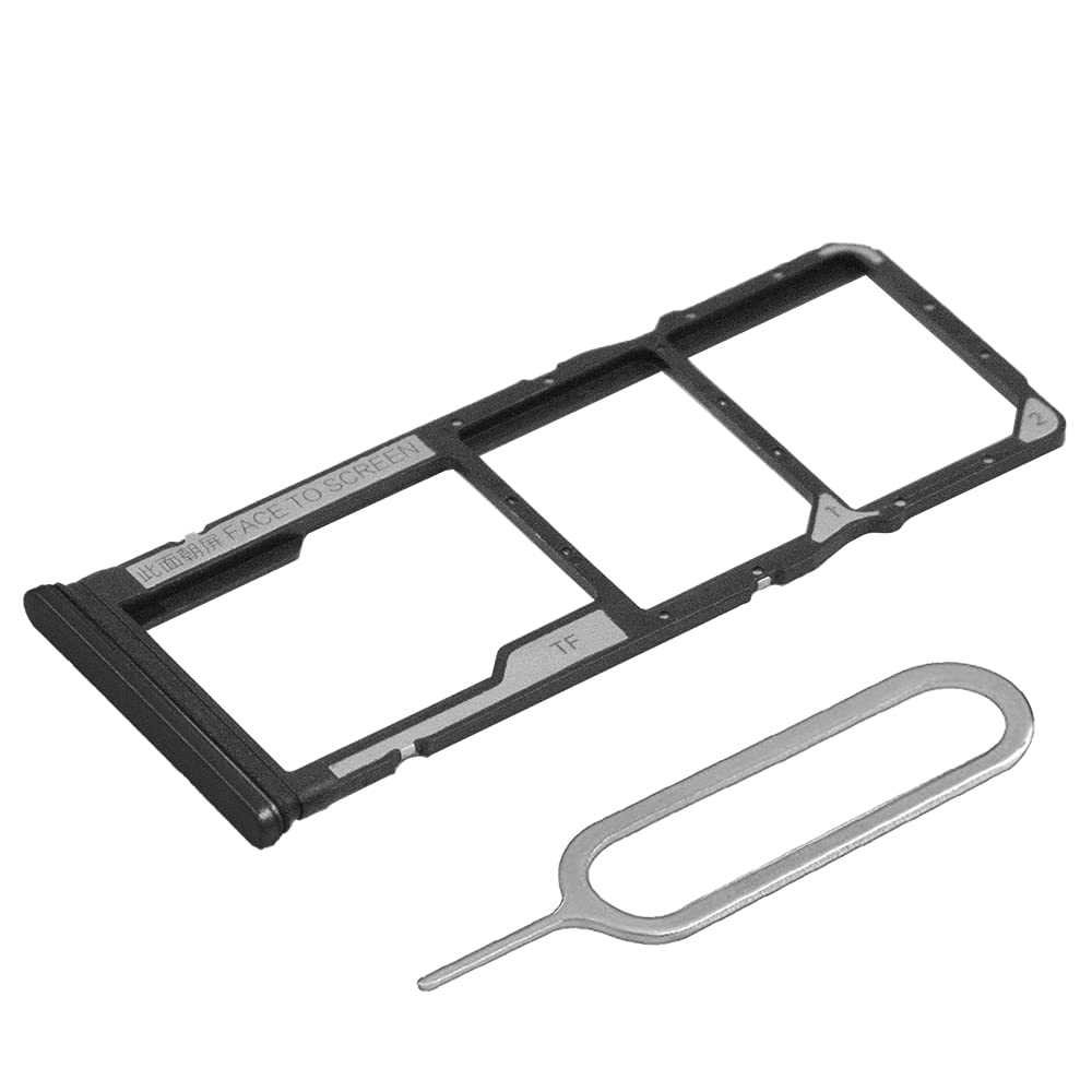 MMOBIEL DUAL SIM Card Slot Tray Holder Replacement Compatible with Xiaomi Redmi Note 10S 2021 - Incl. Rubber Gasket and Sim Pin - Black
