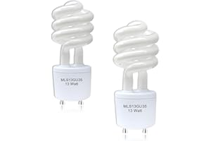 CEMLOROT 2pack 13Watts MLS13 GU35 3500K Soft White Spiral Light Bulb Replacement for Panasonic VQL5 Bathroom Exhaust Vent Fan,Compatible Maxlite mls13guww