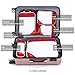 Gonex Compression Packing Cubes Mesh Organizers L+M+S+XS+Slim+Laundry Bag Red