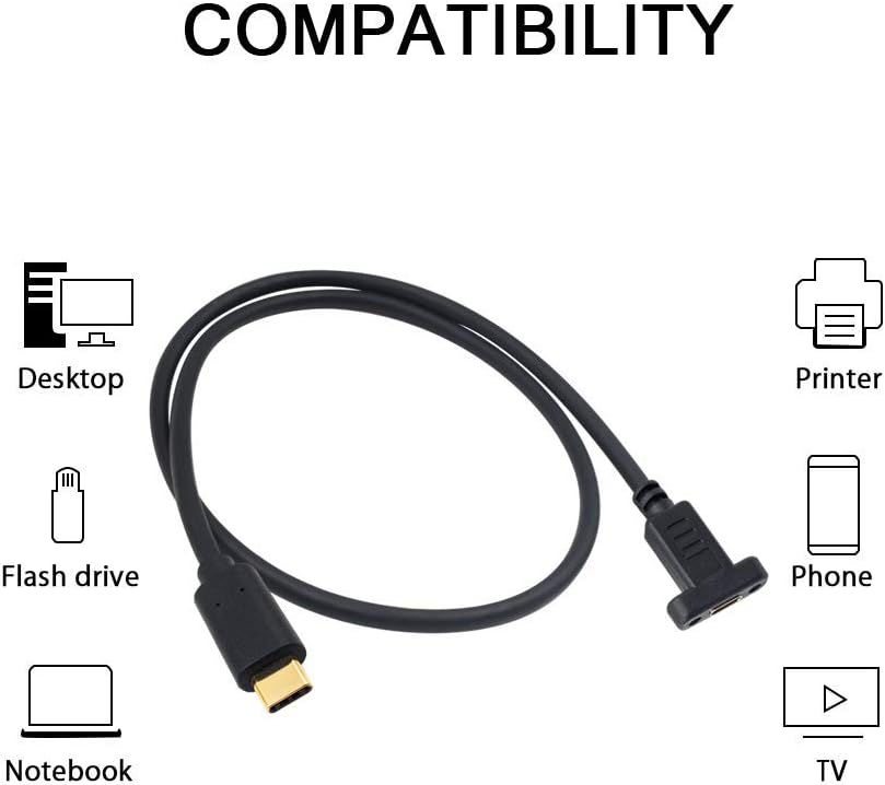 Maxhood USB C Panel Mount, USB C Male to Female Cable - Image 5