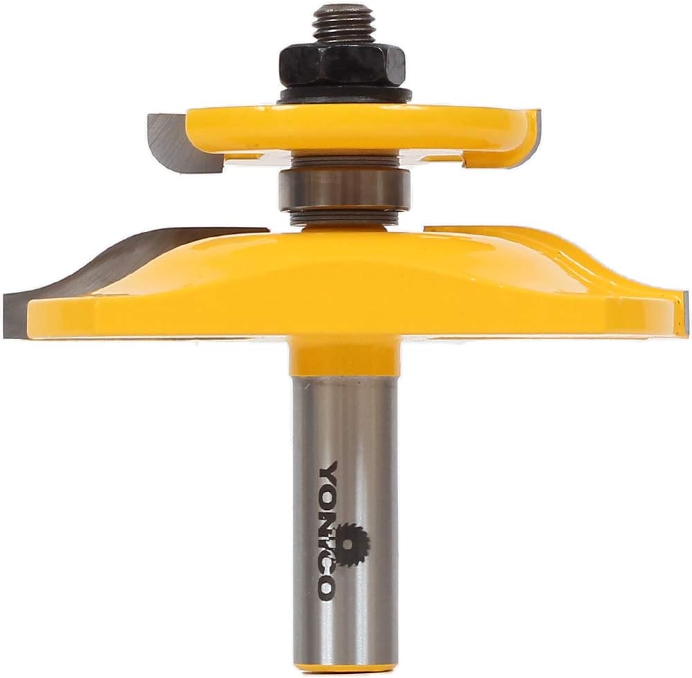 Yonico 12143 - Raised Panel with Back Cutter Router Bit, Ogee - Diameter: 3-1/4", Cutting Depth: 1-3/8" - 1/2" Shank