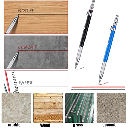 9 Pack Mechanical Carpenter Pencils Set with Automatic Center Punch
