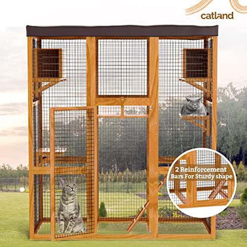 CATLAND Yellow Outdoor Cat Enclosures Large Catio for Cats Cage with
