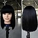 Fanshow Brazilian Glueless Human Hair Bob Wig with Bang Yaki Machine Made Short Wigs (12