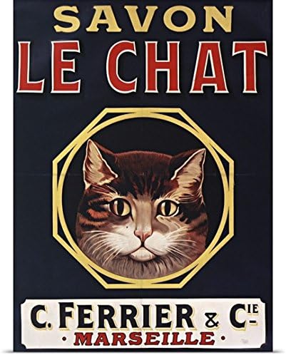 greatBIGcanvas Poster Print entitled Savon Le Chat Black by Vintage Apple Collection 23"x30"