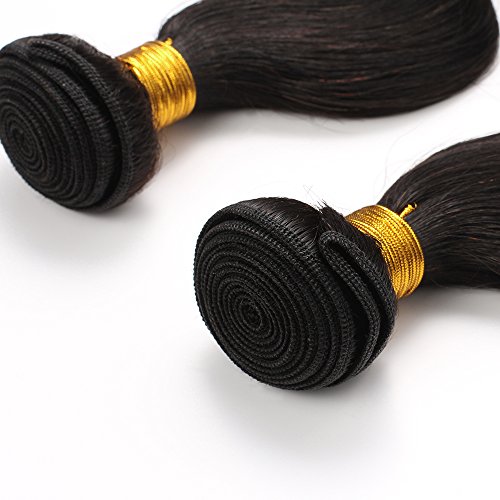 Rosette Hair Bundles Brazilian Ombre Virgin Hair Body Wave Hair Extension/Weft 100% Unprocessed Remy Virgin Human Hair TwonTone color Natural Black 1b /30# Size 12" to 24" (12inch)