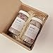 Amaki Herbal Bath Soak Blend of Epsom and Dead Sea Salt Infused with Lavender Essential Oil - for Stress Relief, Reduce Sore Muscle, Skin Soothing - Luxury Gift Set of 2, 8 Ounces Jars