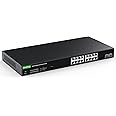 GoodTop 16 Port 2.5Gb Smart Managed Switch,16 x 2.5GbE Ports,2 x 10G SFP+,Easy Web Managed with Link Aggregation/VLAN/QOS/DHCP Client, Metal Fanless Home Lab Network Switch,1U Rack Mounted
