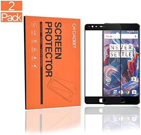 2Pack OnePlus 3 / 3T Screen Protector , GAOBIT Full Coverage Tempered Glass Protective Films [ Edge to Edge ] Invisible Crystal Clear Entire Screen Protection Display for OnePlus 3 / 3t (Black)