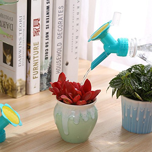 image for Sonmer 2 In 1 Plastic Bottle Cover Sprinkler, For Flower Waterers, Blu
