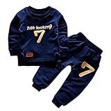 Puseky Toddler Baby Boys Girls Sweatshirt Tops+Pants Tracksuits Outfits Clothes (4T-5T)