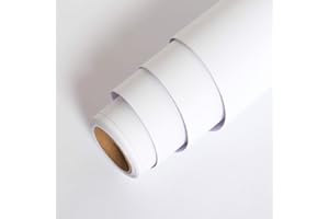 LaCheery Matte White Contact Paper Decorative Self Adhesive White Wall Paper Waterproof Adhesive Shelf Liner Removable Peel a