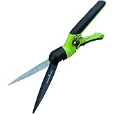 Garden Guru Hand Grass Clipper Scissors – Rotating Cutter Head with Safety Lock – Rust Proof High Carbon Steel Blades – Soft Comfort Grip Handles – Perfect for Lawn Edging, Shrubs, Flowers, Gardening