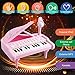 Okreview Piano Toy Keyboard 1 2 3 4 Year Old Kids Birthday Multifunctional with Microphone Pink (24 Keys)
